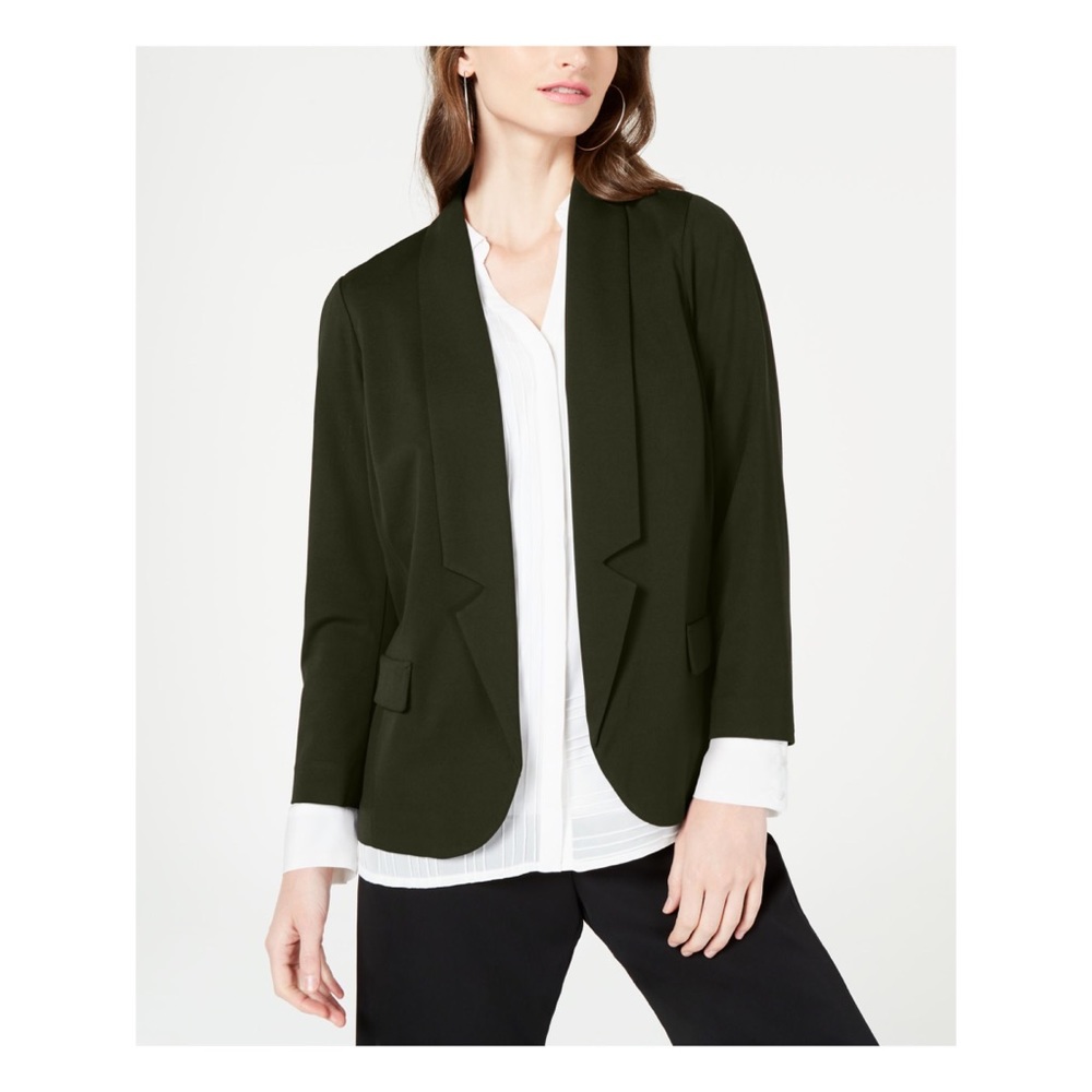 Alfani Notched Collar Blazer in Autumn Moss